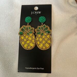 J Crew pineapple drop earrings NWT
